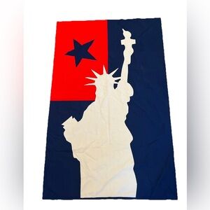 Patriotic Statue Of Liberty Garden Outdoor Yard Flag Vintage Sewed Handmade